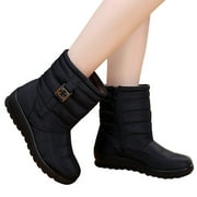 Women Snow Boots Winter Shoes with Fur Lined Warm Slip On Boots for Women Waterproof Booties Comfortable Outdoor Anti Slip Shoes